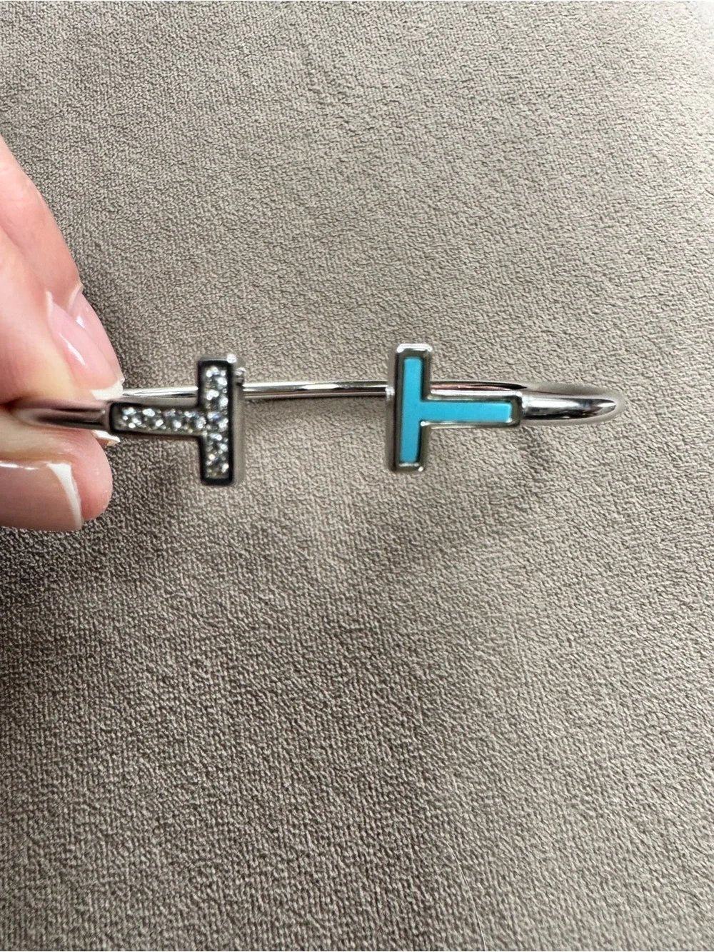 Silver TT Bracelet with Turquoise - Picture 3 of 5